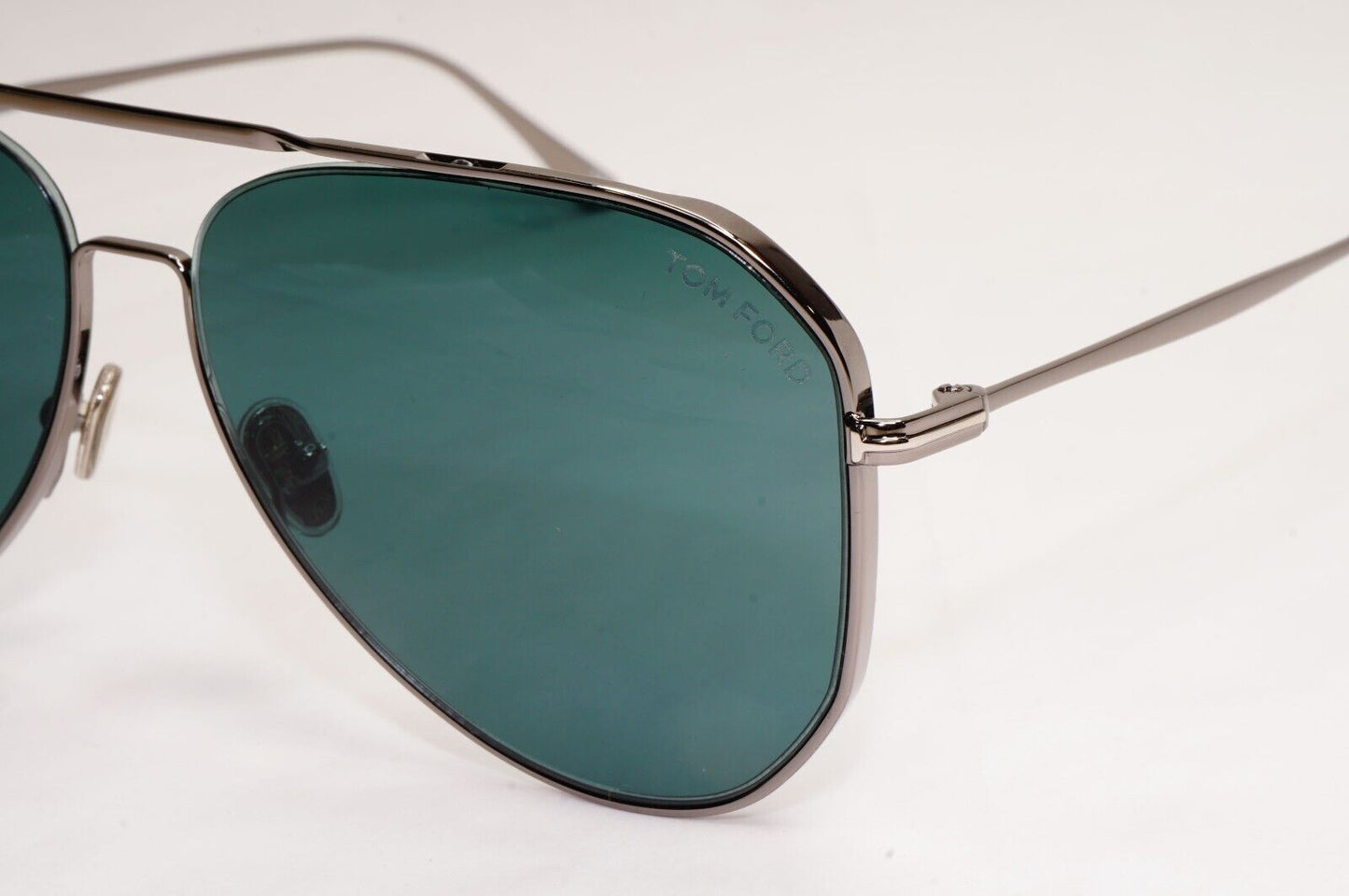 Tom Ford Sunglasses Charles-02 Gunmetal Green Blue Teal Pilot Metal TF 853 12V