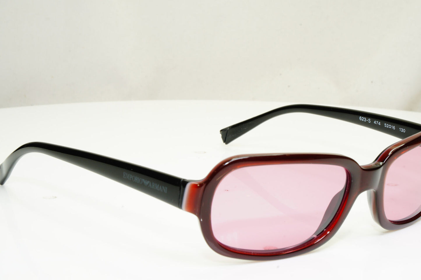 Emporio Armani 1999 Vintage Mens Womens Sunglasses Black Burgundy 623 474 30699