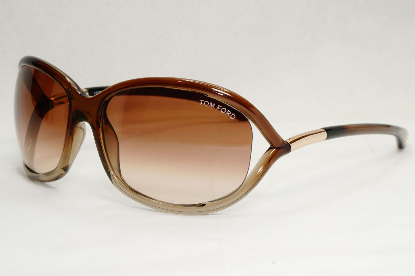 Tom Ford Sunglasses Jennifer Brown Gradient Shiny Gold Wrap FT0008 TF8 38F