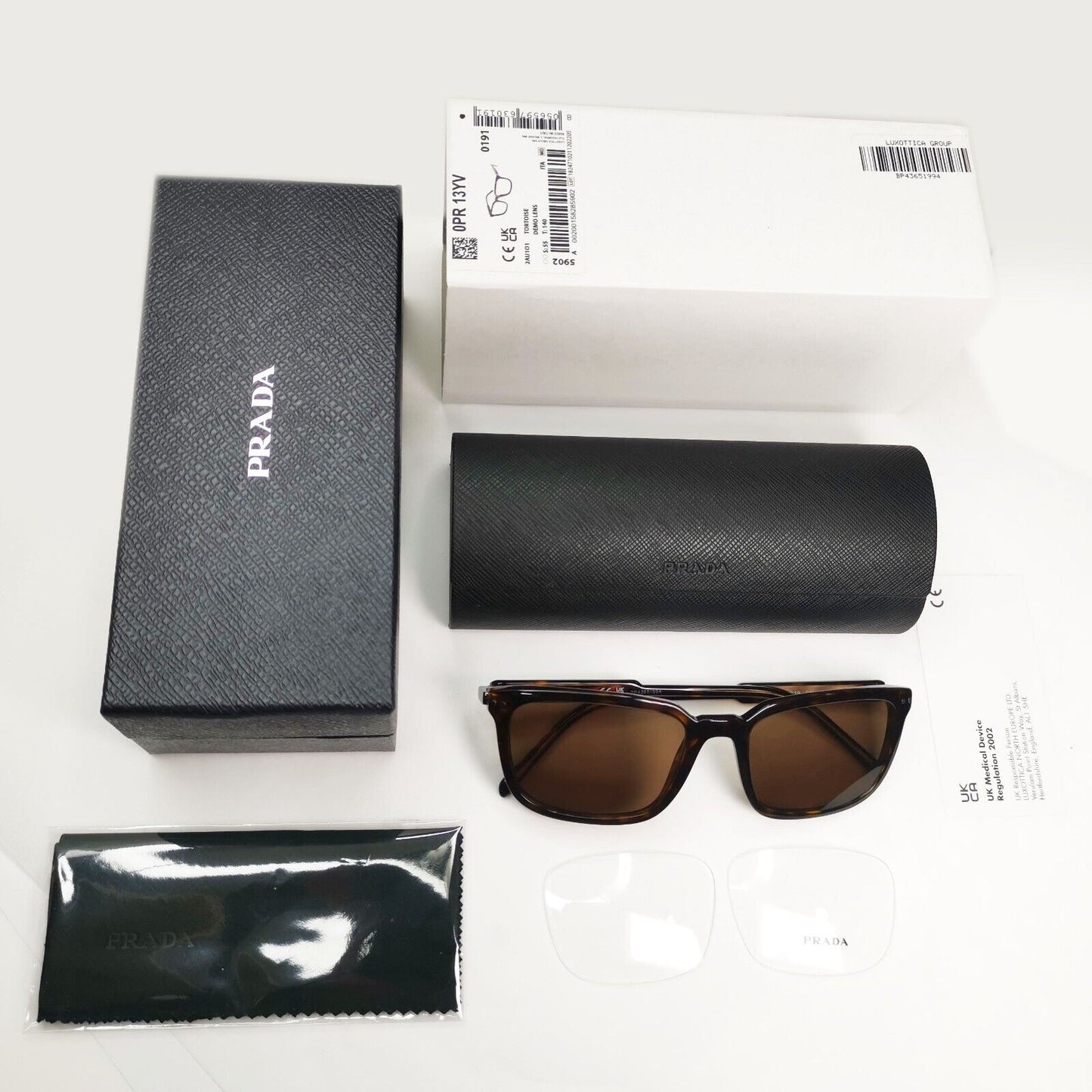 Prada Sunglasses Brown Havana Square Tortoiseshell VPR 13Y PR13YV 2AU-1O1 55mm