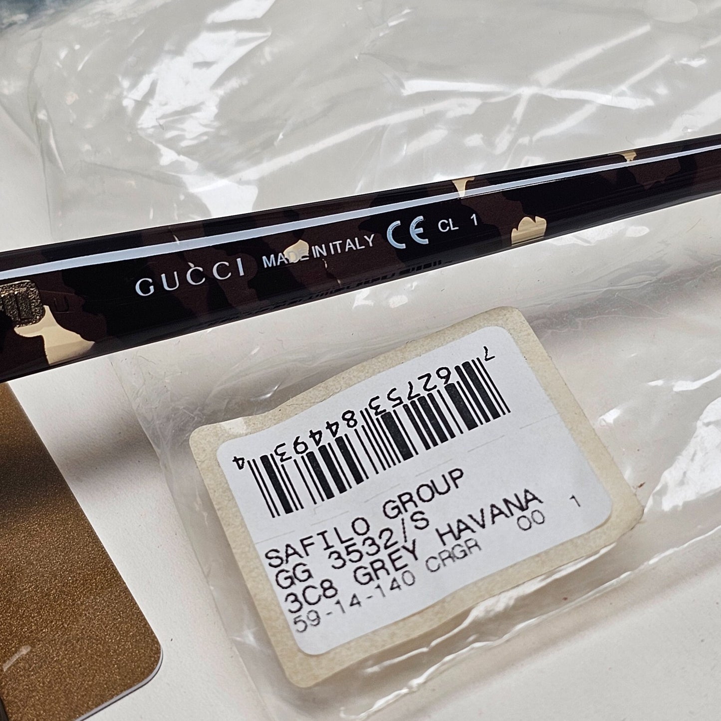Gucci Sunglasses 2010 Vintage Unisex Square Grey Havana GG 3532/S 3C8O0 59mm