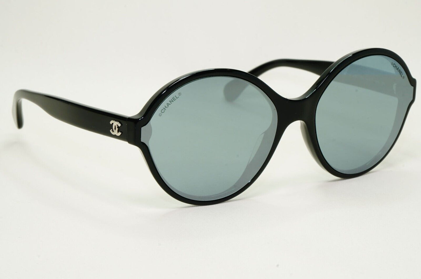 Chanel Sunglasses Black Grey Mirrored Silver Round 5387-A c.501/6G 58mm