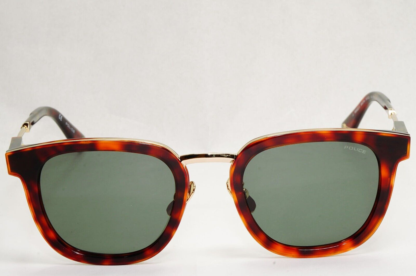 Police Sunglasses Brown Gold Tortoise Green SPL F19 Prince 3 COL 0C10 51mm