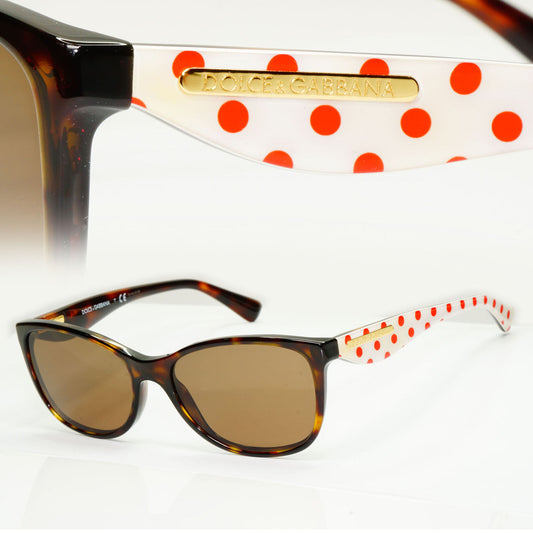 Dolce & Gabbana Polka Dot Sunglasses Brown Red White DG 3174 2878 250123