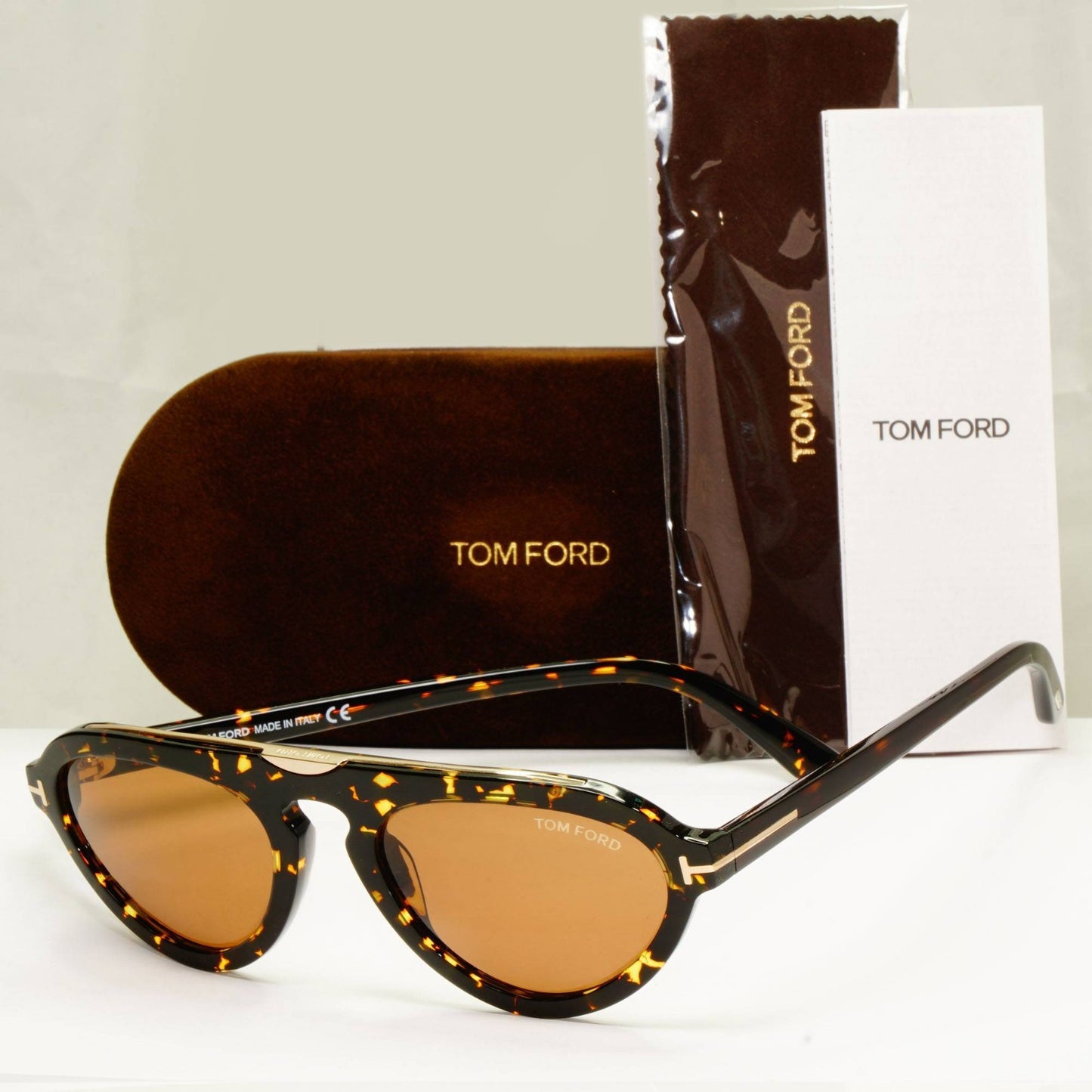 Tom Ford Sunglasses Milo-02 Brown Tortoise Gold FT0737 TF 737 56E 54mm