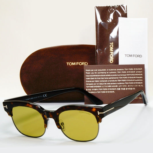 Tom Ford Sunglasses Harry-02 Glass Lens Brown Green Square FT0597 TF 597 52N
