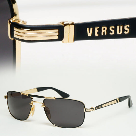Versus Sunglasses 1996 by Gianni Versace Vintage Navigator Gold MOD F04 COL 33M
