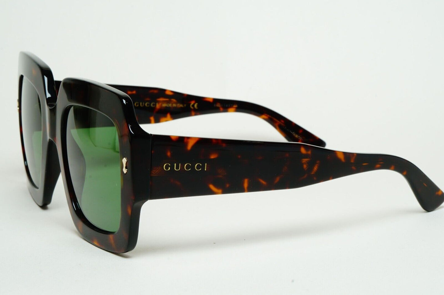 Gucci Sunglasses 2022 Oversized Brown Green Tortoise Square GG1111S 002 180125