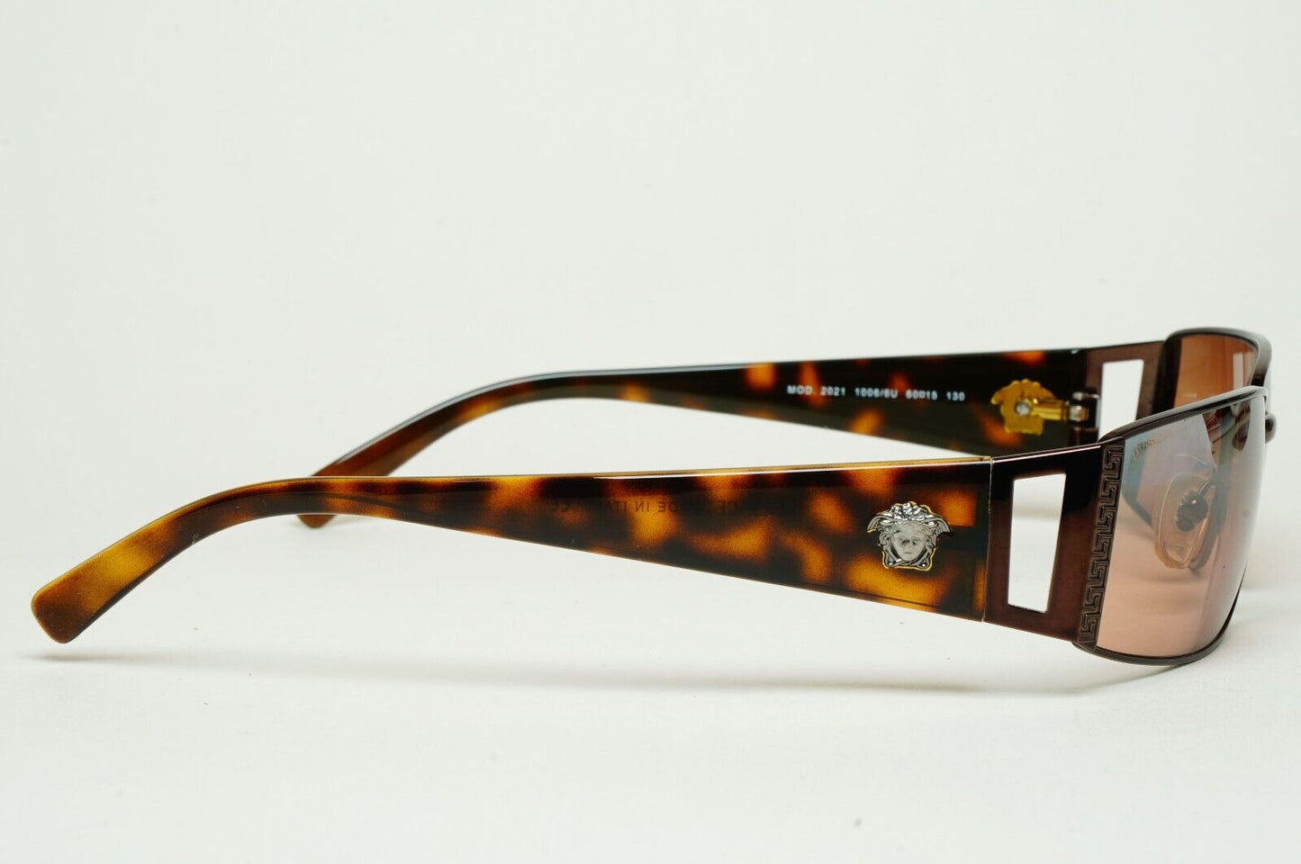 Versace Sunglasses 2004 Vintage Brown Mirror Rectangle MOD 2021 1006/6U 220125