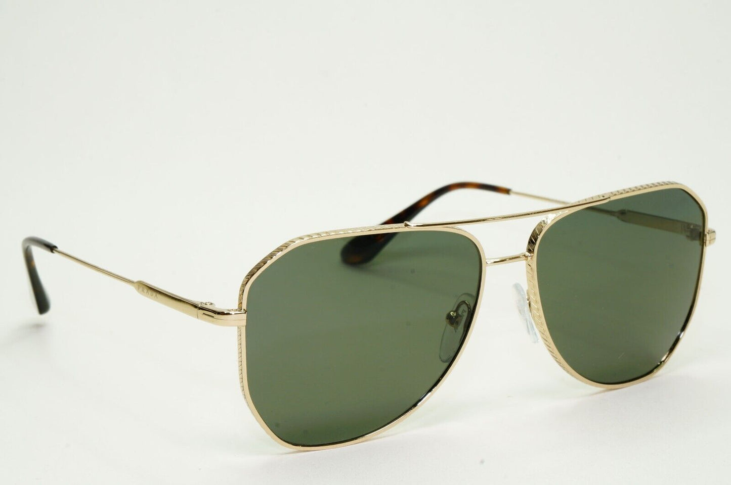 Prada Sunglasses Polarised Glass Gold Green Pilot PR63XS SPR 63X ZVN-03R 58mm
