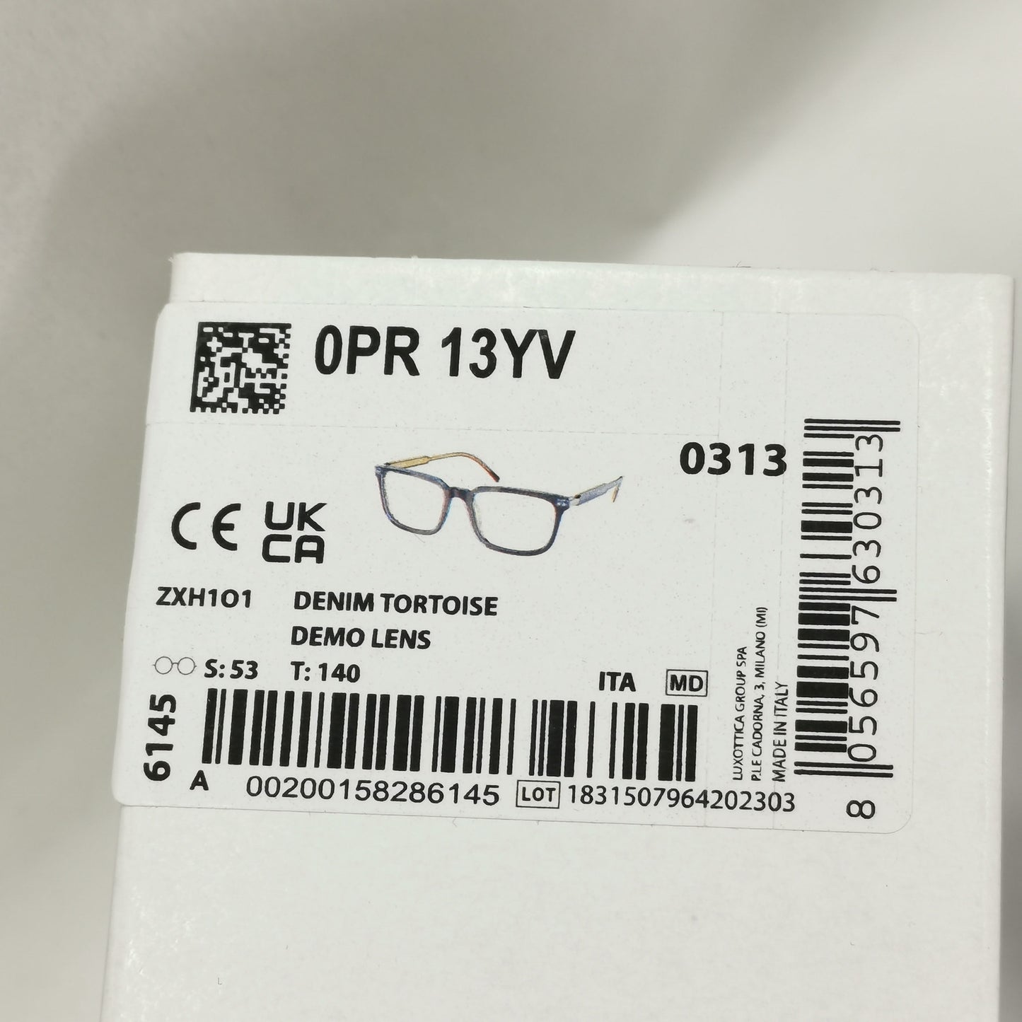 Prada Sunglasses Brown Blue Denim Tortoiseshell PR13YV VPR 13Y ZXH-1O1 53mm