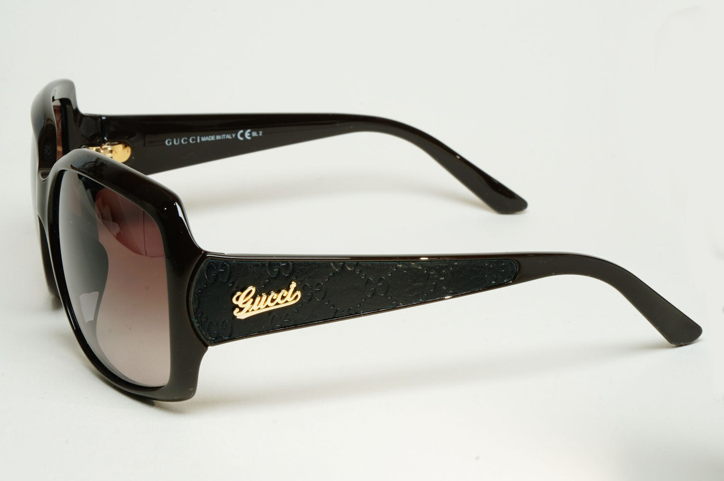Gucci Sunglasses 2009 Vintage Leather Brown Black Square GG 3622/F/S COKHA 61mm