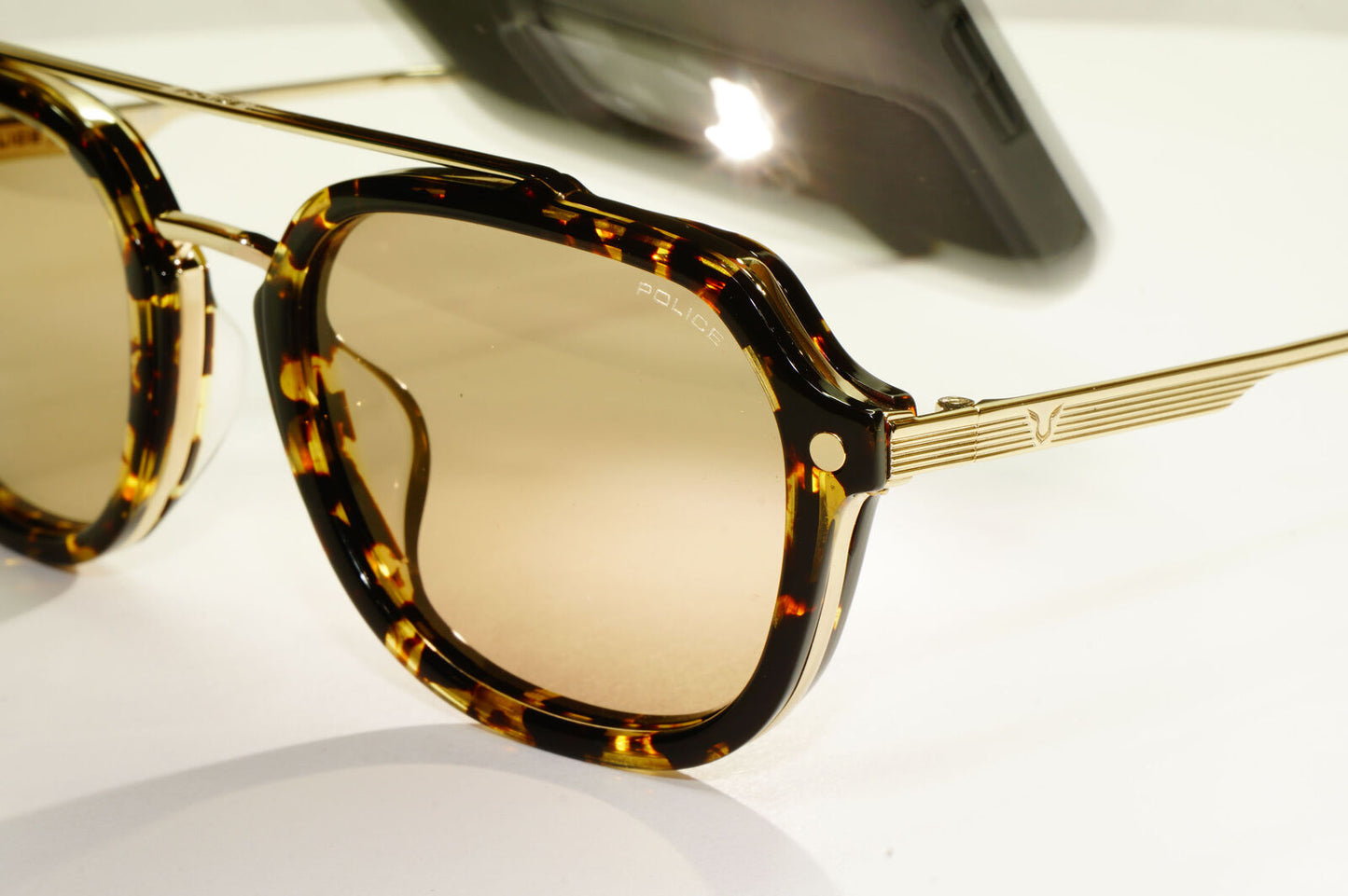 Police Lewis Hamilton F1 Sunglasses Brown Gold Marble 54mm 05 SPL A26 COL 594G