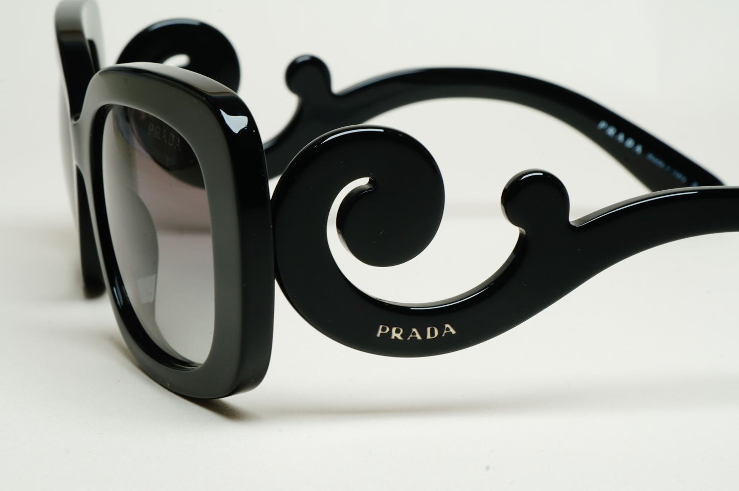 Prada Sunglasses Baroque Swirl Black Grey Square PR27OS SPR 27O 1AB-3M1