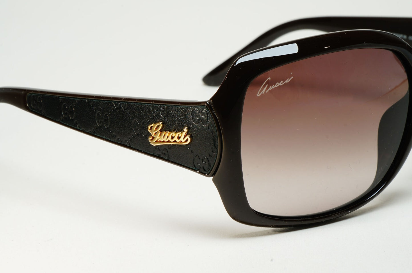 Gucci Sunglasses 2009 Vintage Leather Brown Black Square GG 3622/F/S COKHA 61mm