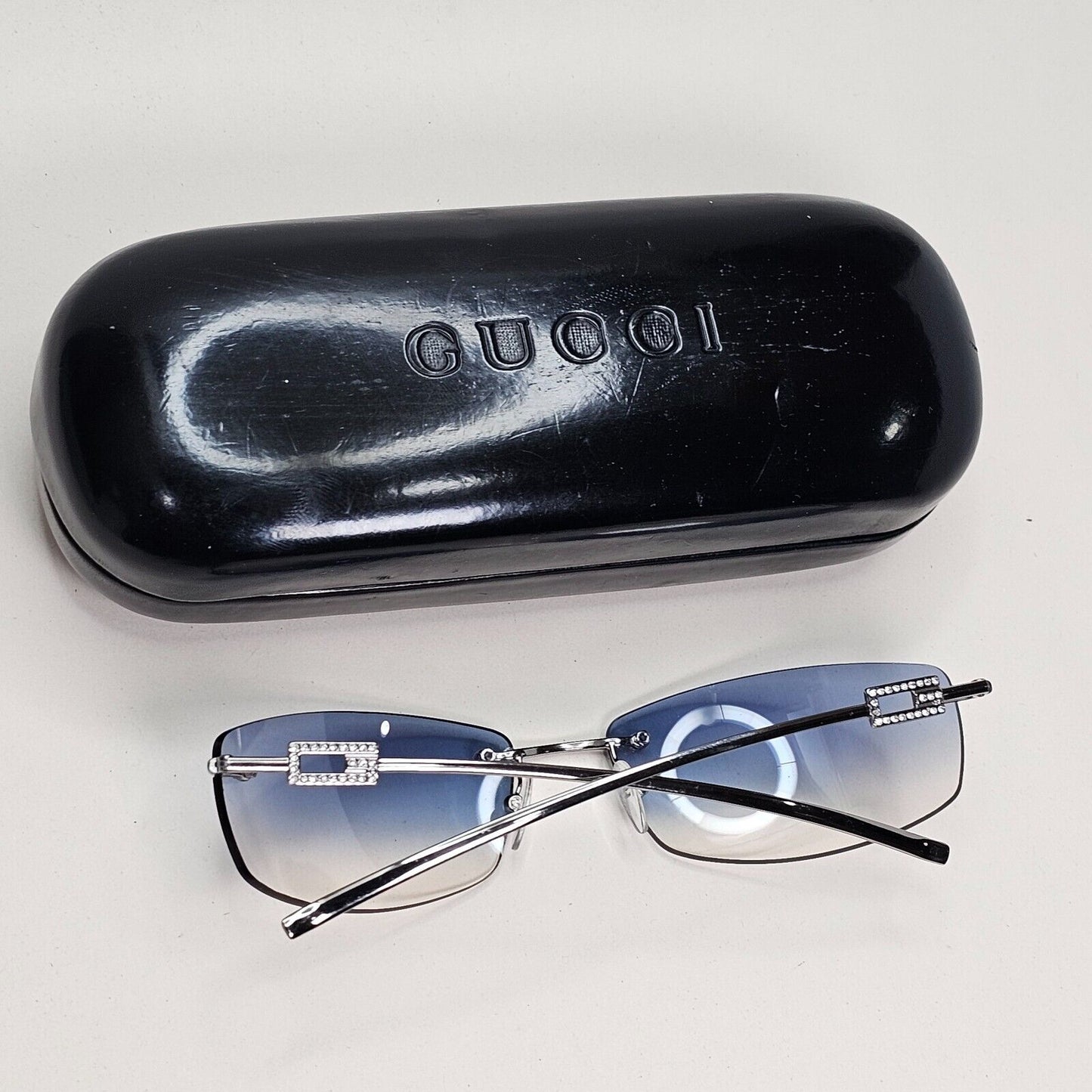 Gucci Sunglasses 1997 Vintage Rimless Silver Blue GG 1784/STRASS 6LBW1 031124