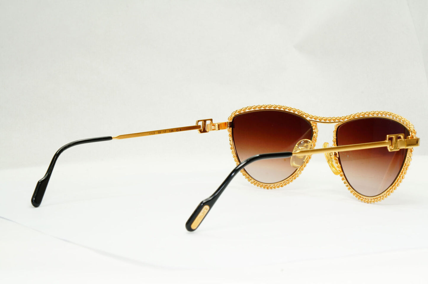 Tiffany 1980s Sunglasses Vintage Gold Plated Chain Soloist T1/03 C4 310323