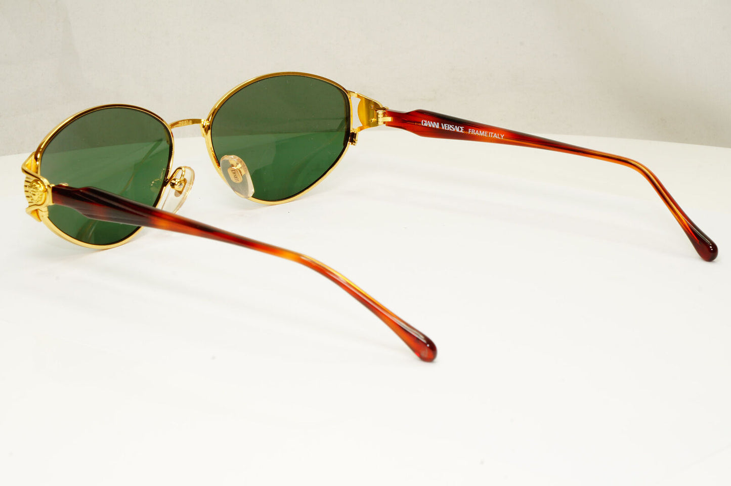 Gianni Versace 1995 Vintage Gold Medusa Unisex Green Sunglasses MOD G46 COL 14L