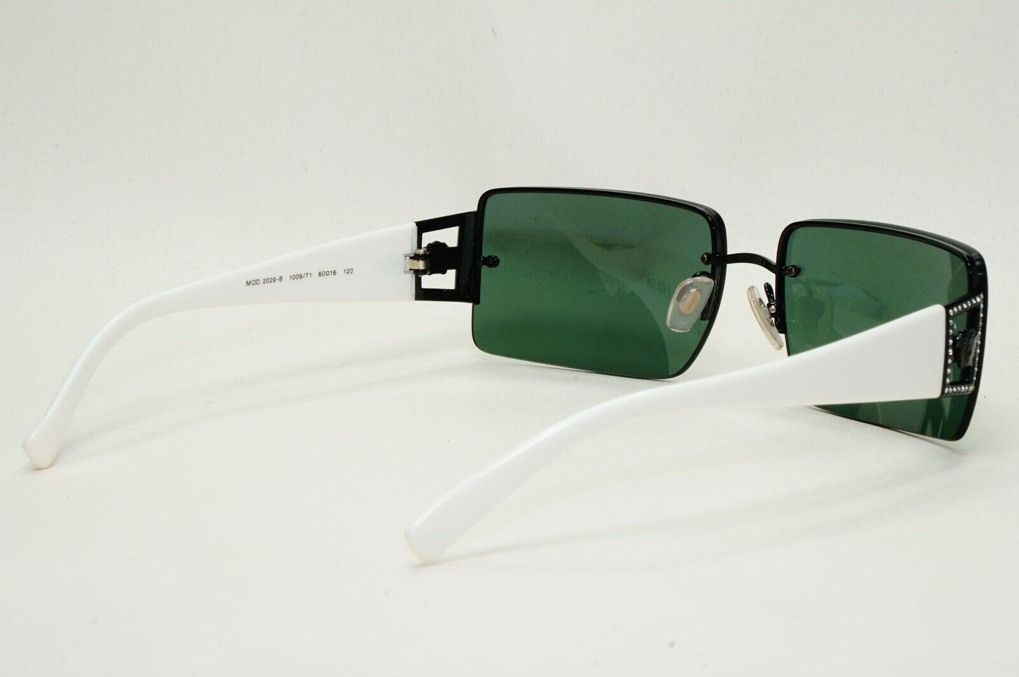 Versace Sunglasses 2002 Vintage Black White Green MOD 2029-B 1009/71 120824