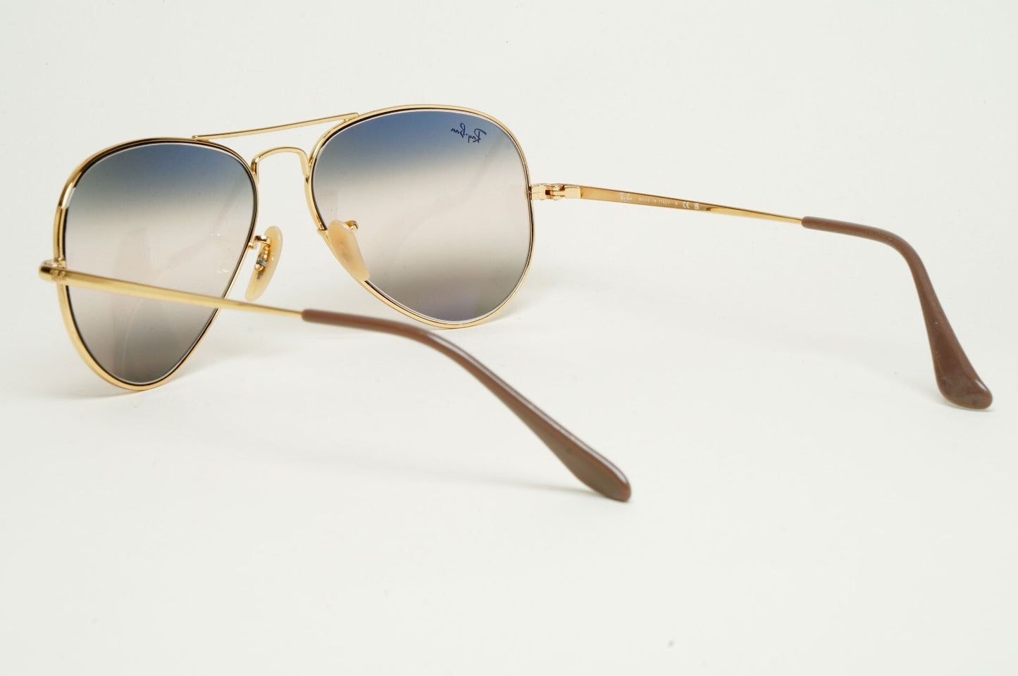 Ray-Ban Sunglasses Aviator II Gold Blue Grey Gradient RB 3689 001/GE Small 55mm