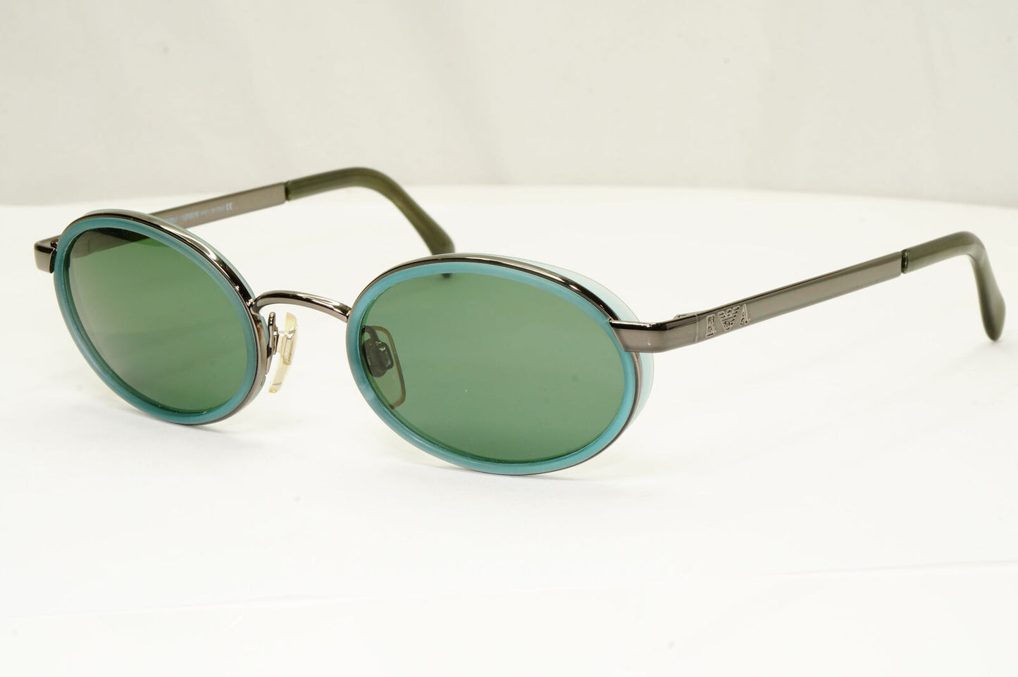 Emporio Armani 1997 Vintage Sunglasses Mens Womens Metal Green Oval 085-S 1109