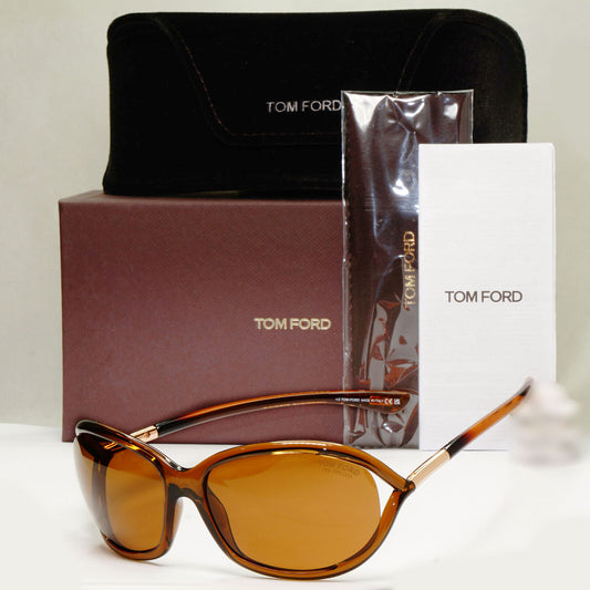 Tom Ford Sunglasses Jennifer Polarized Brown Gold Wrap Designer FT0008 TF8 48H