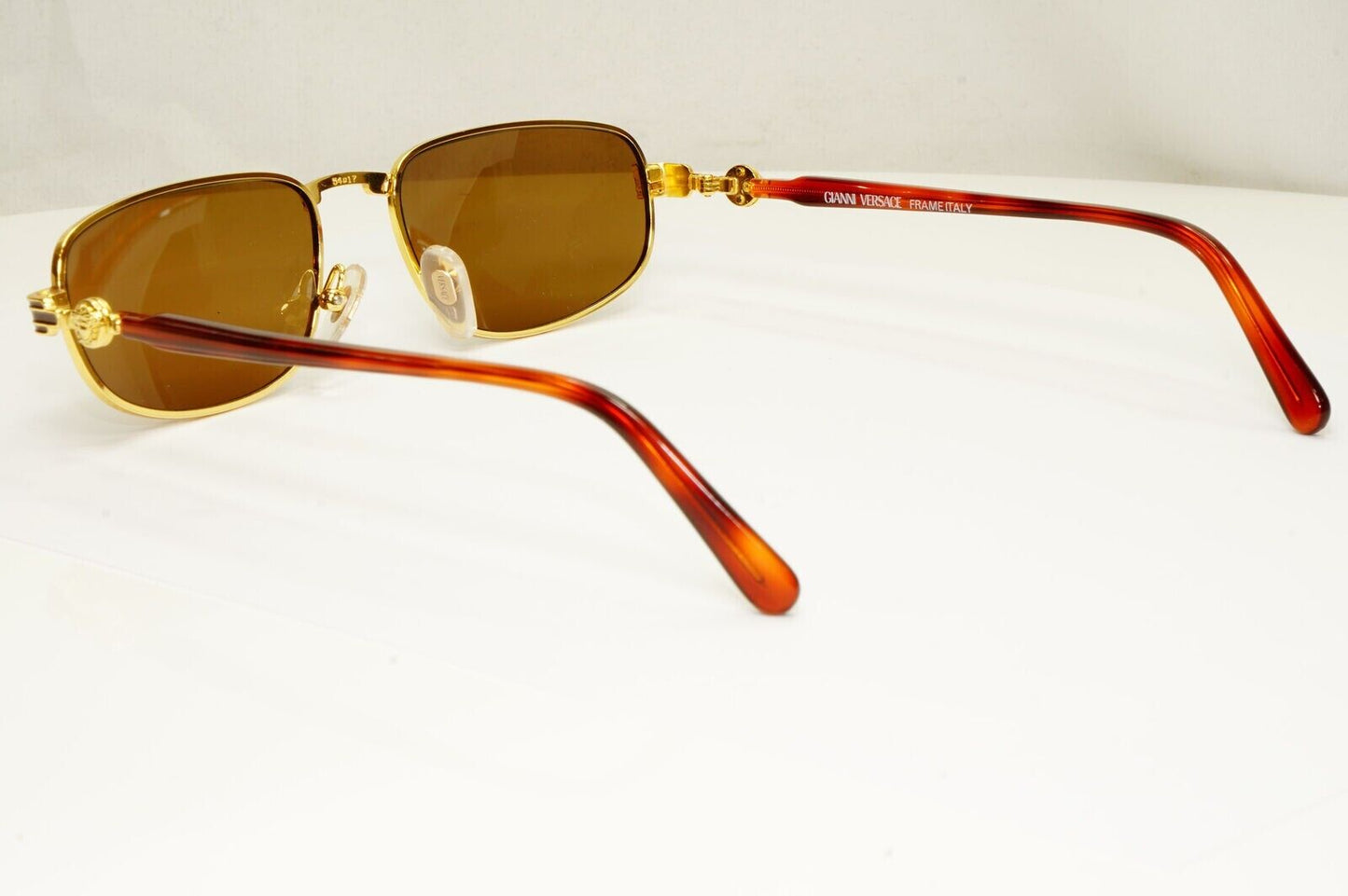 Gianni Versace 1995 Vintage Gold Medusa Brown Metal Sunglasses MOD G50 COL 56L