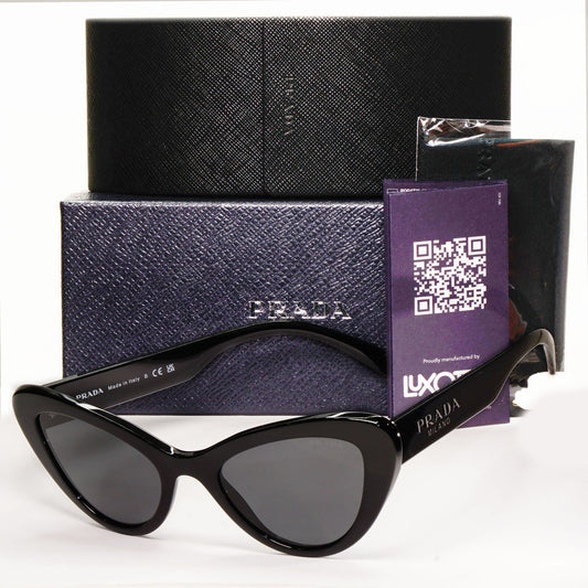 Prada Sunglasses Black Cat Eye Grey Milano Fashion PR13YS SPR 13Y 1AB-5S0 52mm