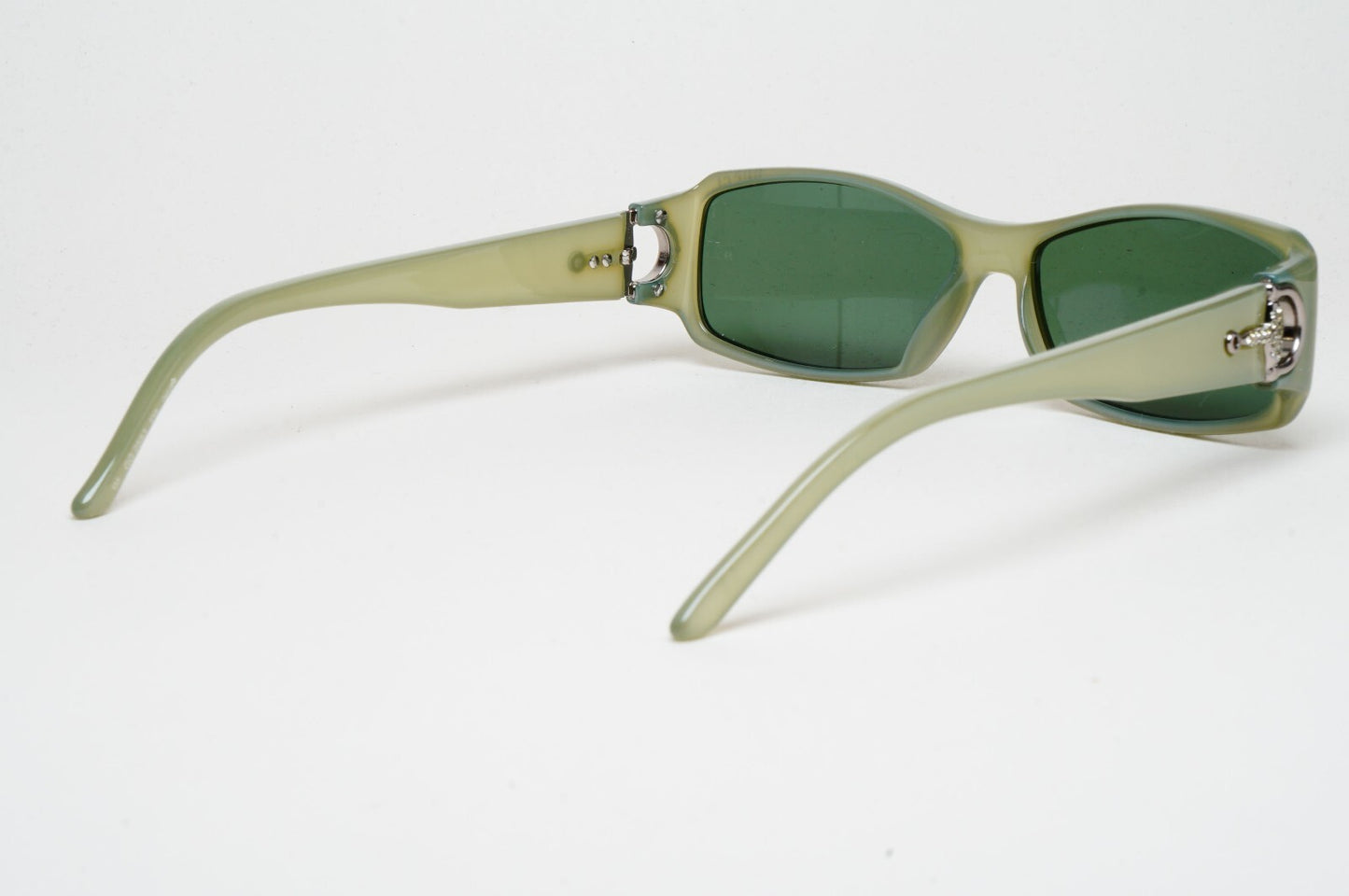 Gucci Sunglasses 2007 Vintage Horsebit Green Azure Opal Rectangle GG 2583 EML