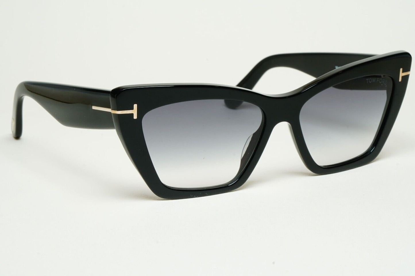 Tom Ford Sunglasses Wyatt Black Grey Gradient Thick Cat Eye FT0871 TF 871 01B