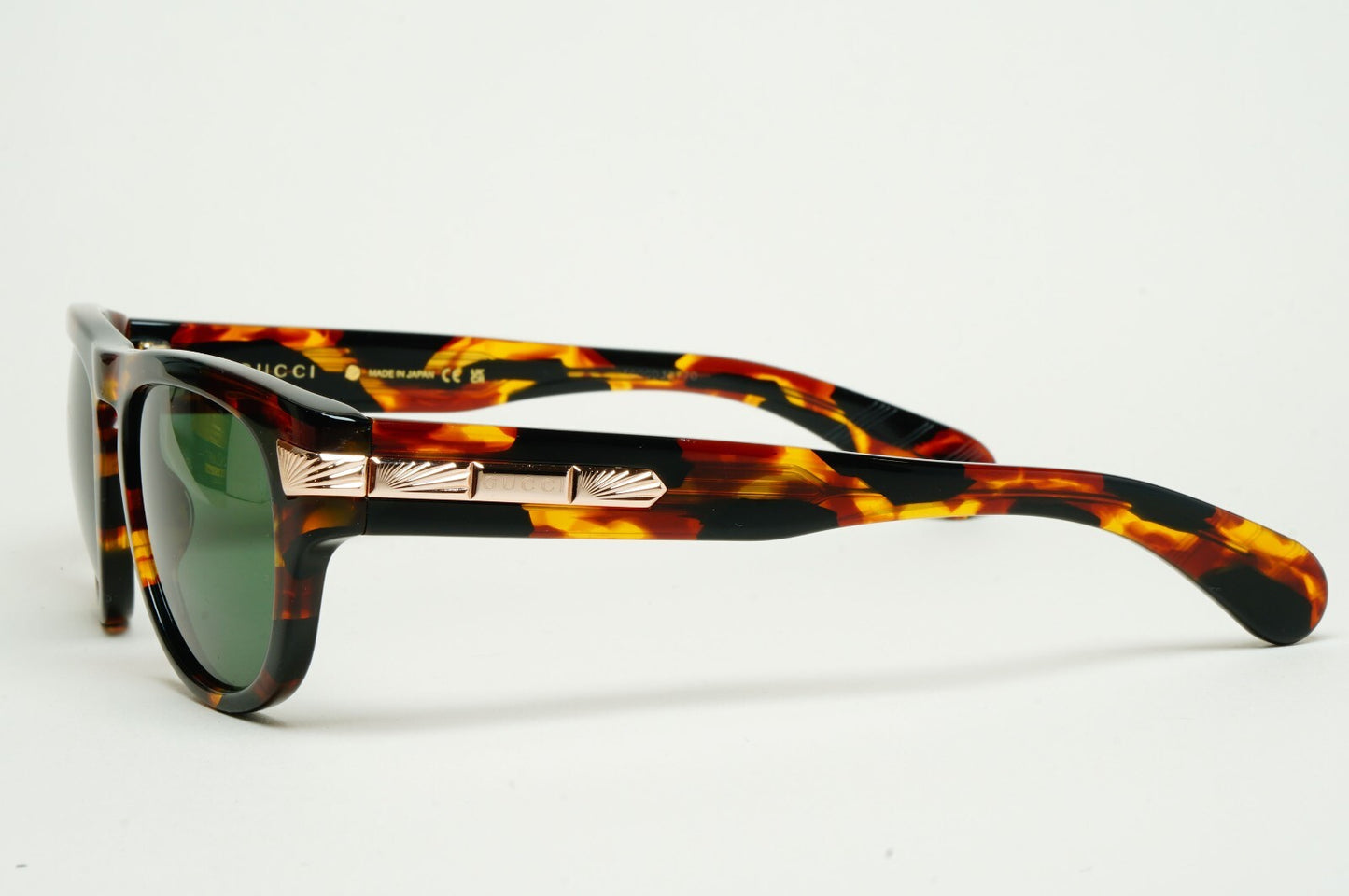 Gucci Sunglasses 2023 Brown Tortoise Green Square GG1519O 002 51mm 100325