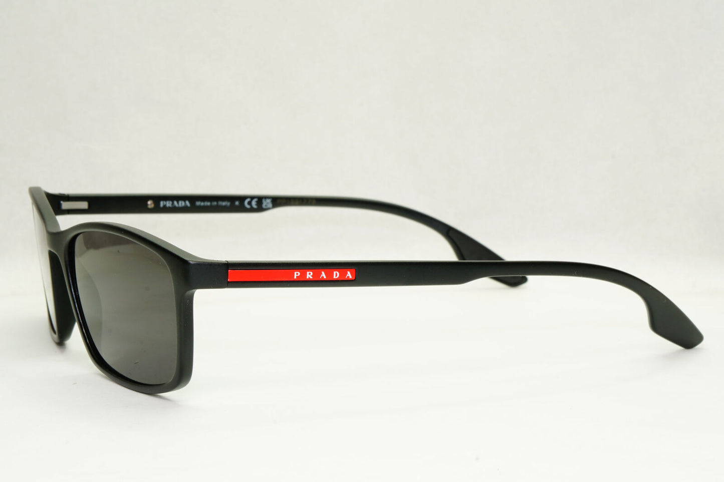 Prada Sunglasses Black Rectangle Square Matte PS04MV VPS 04M 1AB-1O1 56mm