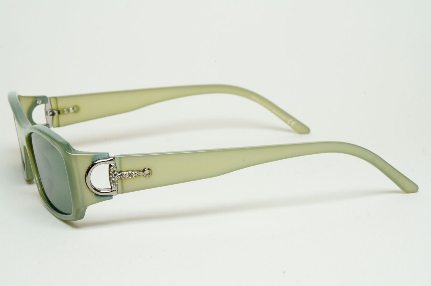 Gucci Sunglasses 2007 Vintage Horsebit Green Azure Opal Rectangle GG 2583 EML