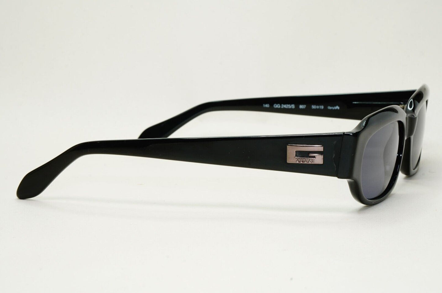 Gucci Sunglasses 1998 Vintage Black Rectangle Grey GG 2425/S 807 50mm 011124