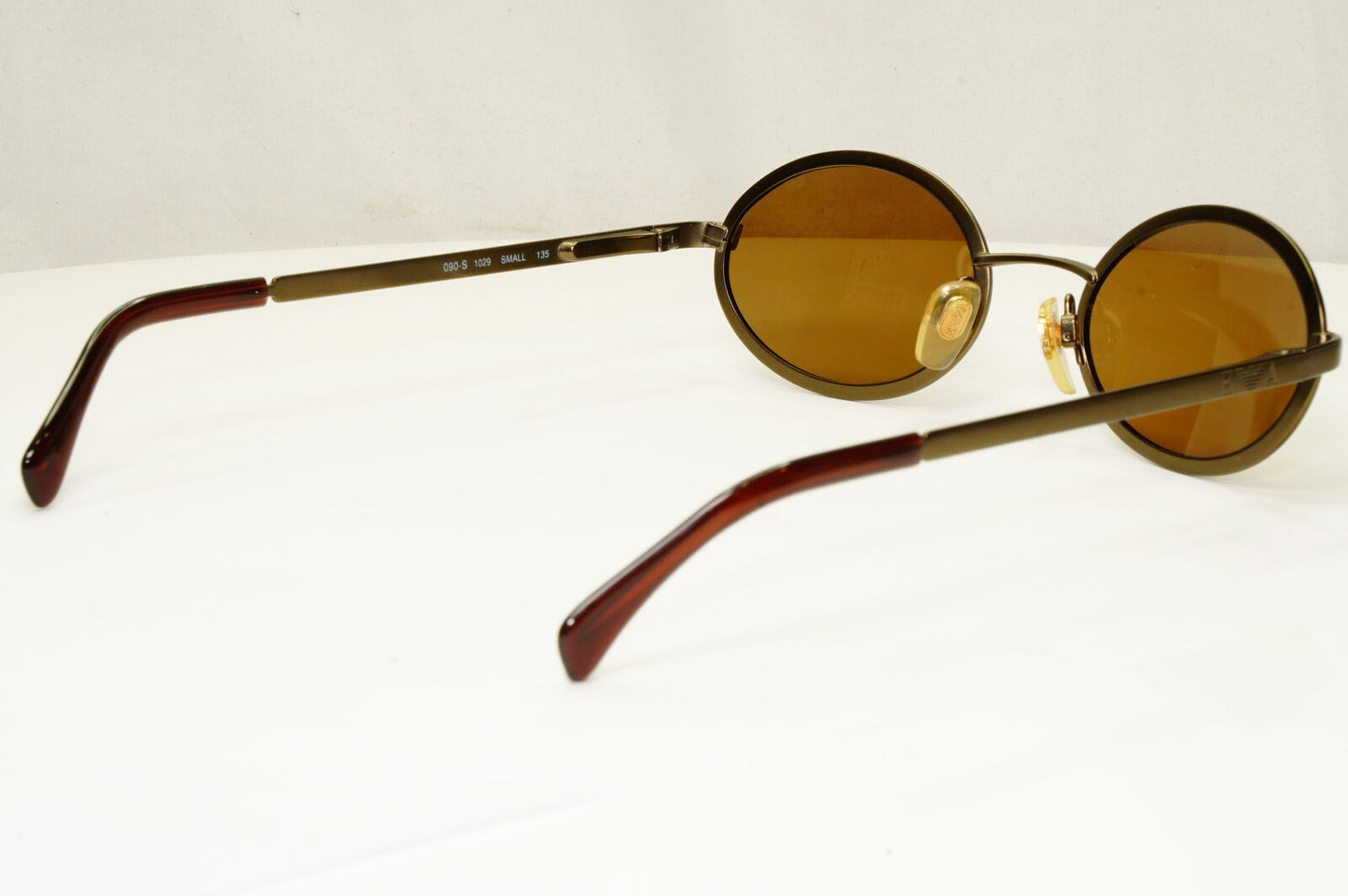 Emporio Armani 1997 Vintage Sunglasses Mens Womens Oval Bronze Metal 090-S 1029