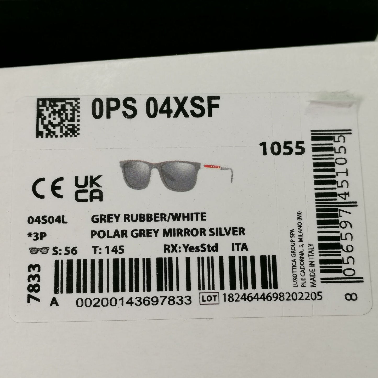 Prada Polarized Mirror Silver Sunglasses Square PS04XS F SPS 04X-F 04S-04L