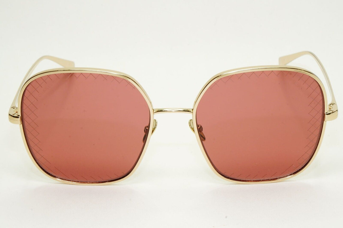 Chanel Sunglasses Gold Red Square Metal Large 4252 c.395/0H 57mm