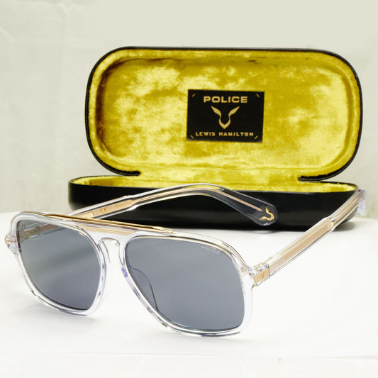 Police Lewis Hamilton F1 Sunglasses Grey Transparent Gold SPL E20 COL 0P79 38