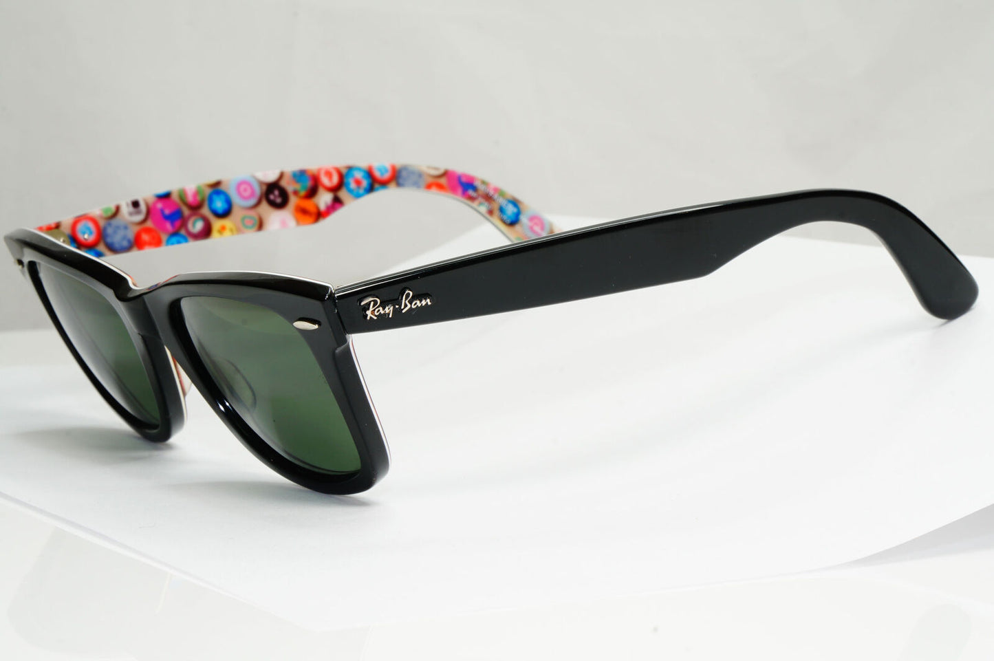 Ray-Ban Wayfarer Prints Sunglasses Black Series 4 Buttons RB 2140 1052 240123