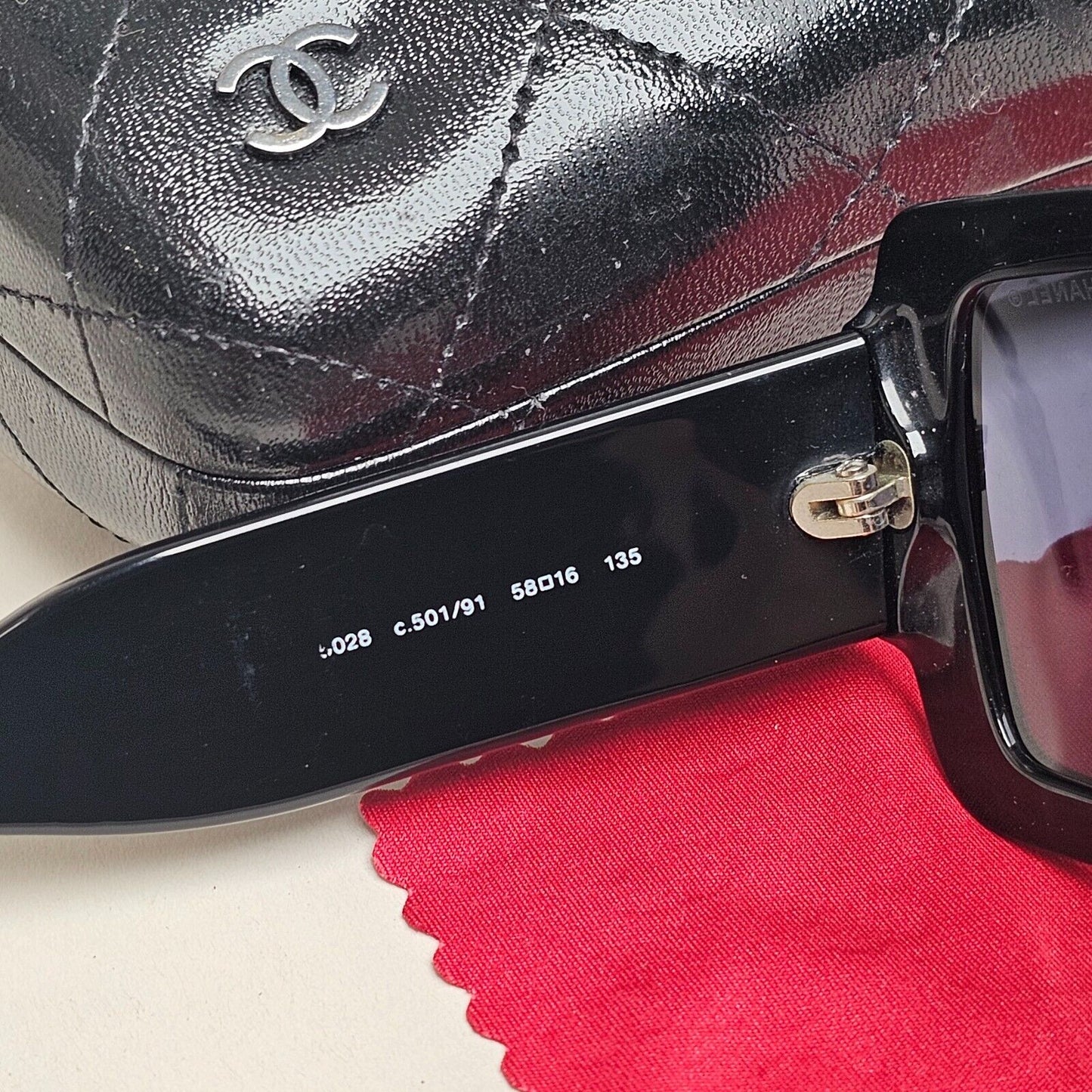 Chanel Sunglasses 2007 Vintage Square Quilted 5028 c.501/91 58mm 210125