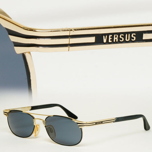 Versus Sunglasses 1996 by Gianni Versace Vintage Gold Black MOD F17 COL 39M