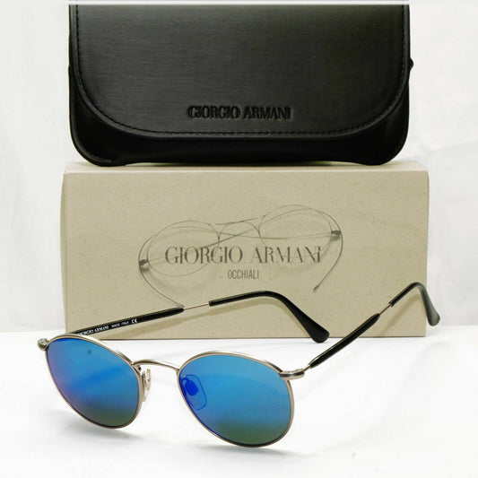 Giorgio Armani 1997 Vintage Sunglasses Blue Mirror Glass Silver 627 815/35 49mm