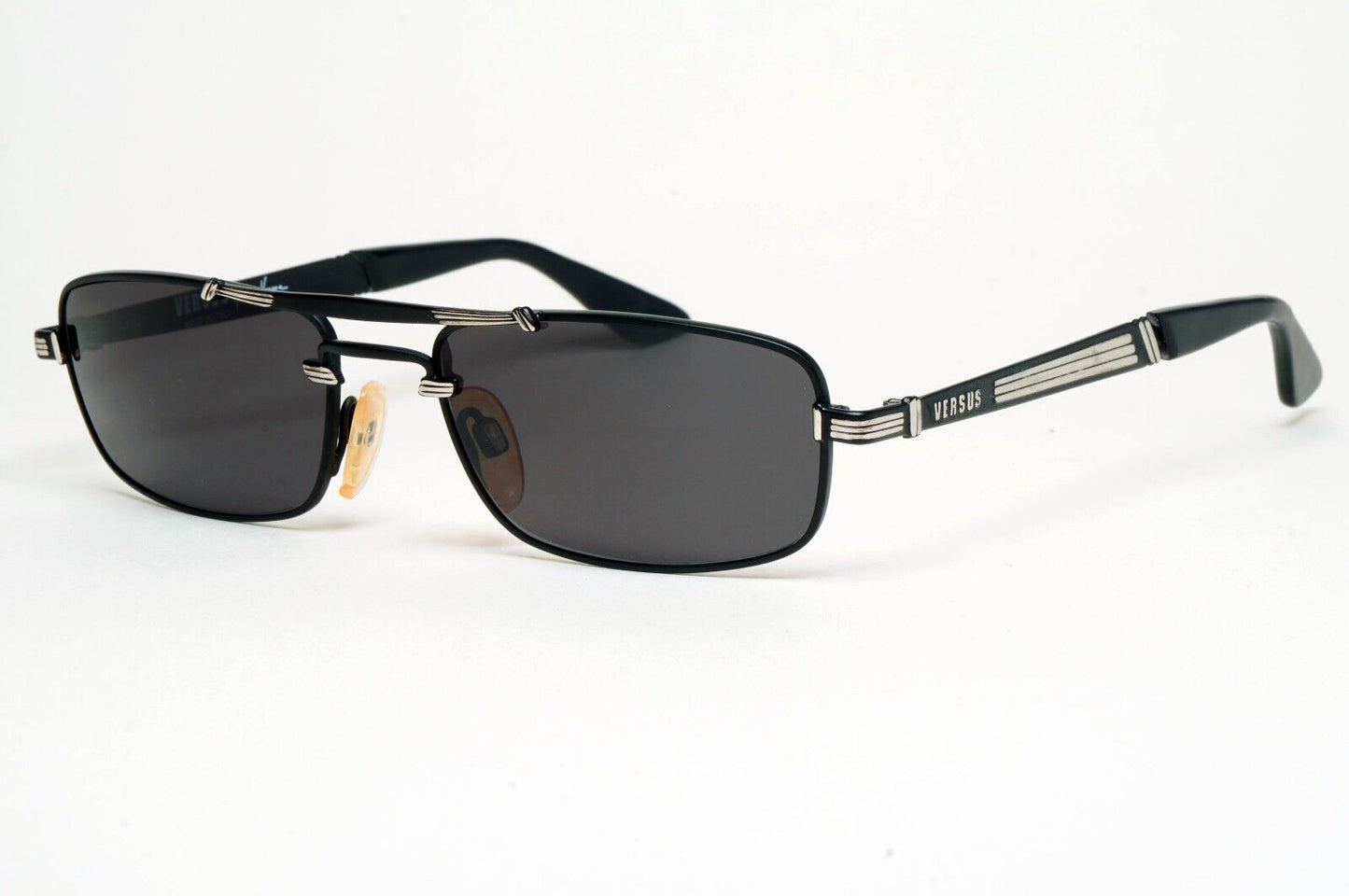 Versus Sunglasses 1996 by Gianni Versace Vintage Rectangle Black MOD F06 COL 35M