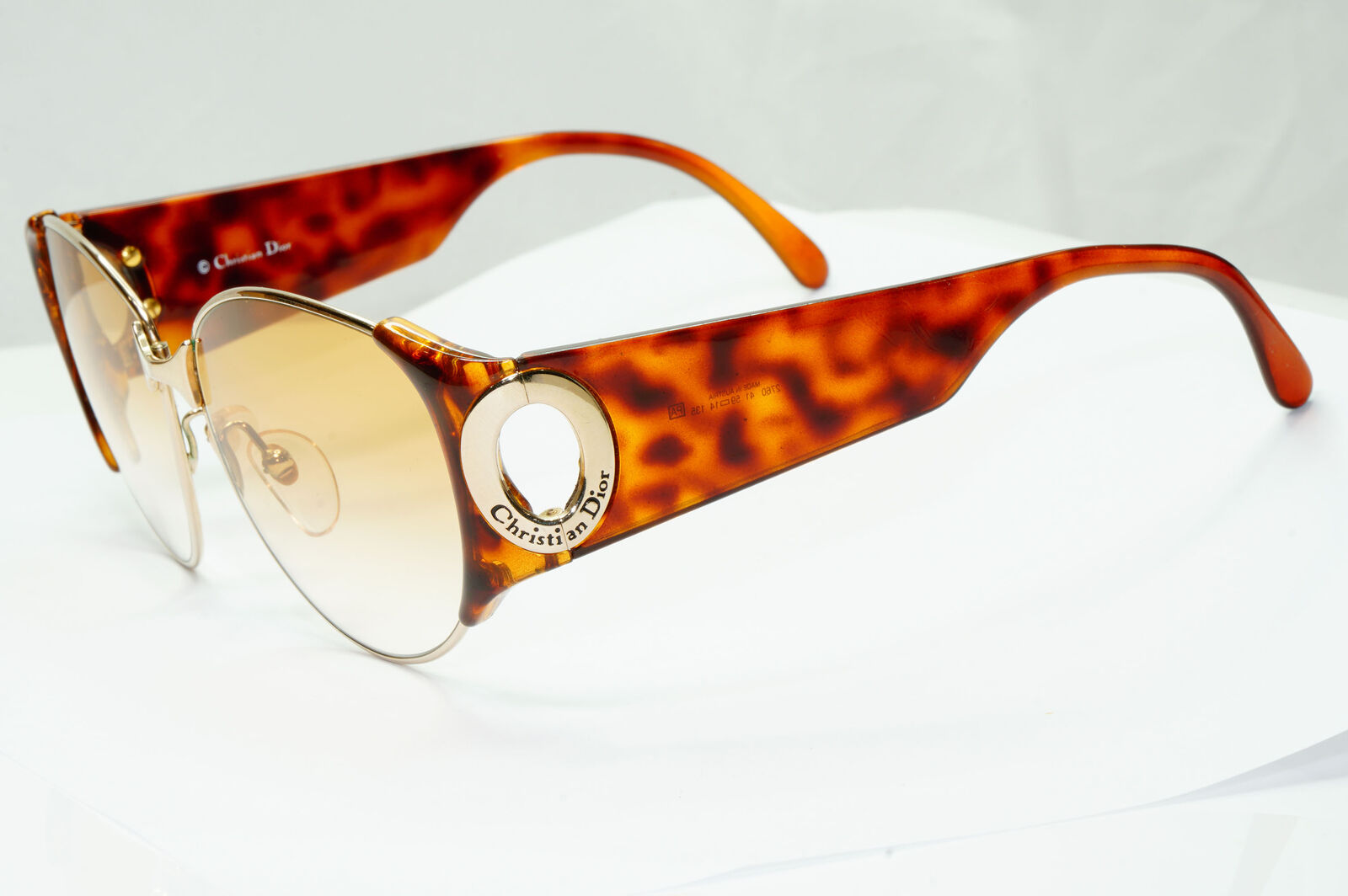 Dior 1990s Vintage Sunglasses Large Austria Gold Brown Oversized 2760 41 37486