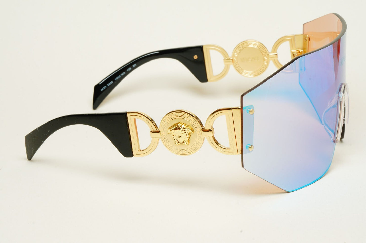 Versace Sunglasses Unisex Gold Medusa Shield Visor Ski Large MOD VE 2258 1002/MA