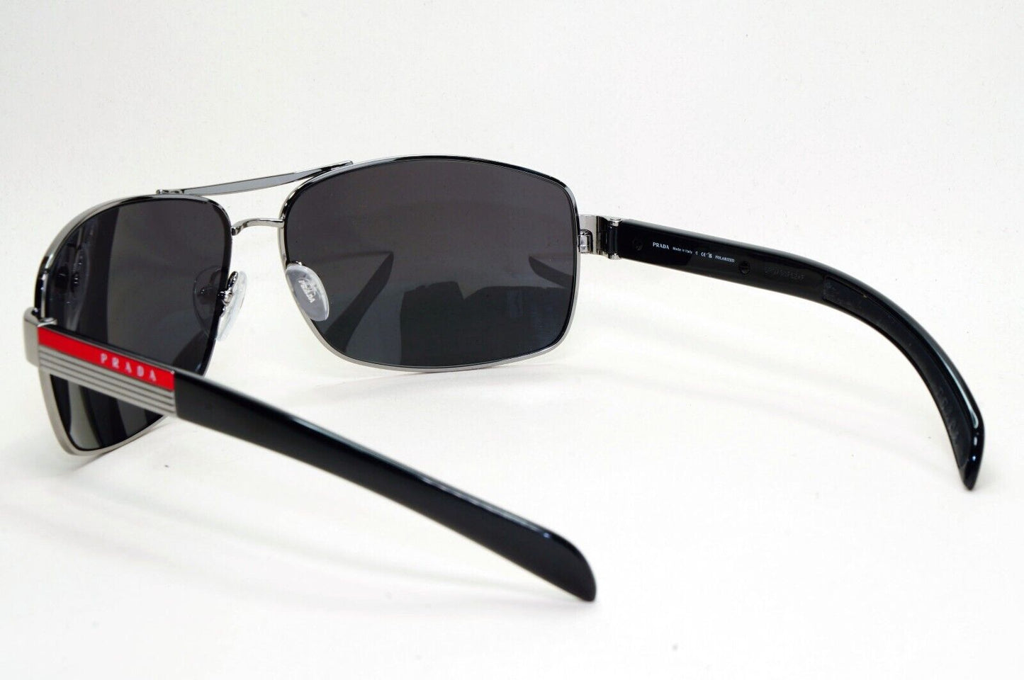 Prada Sunglasses Black Gunmetal Wrap Navigator PS54IS SPS 54I 1AV-5Z1 210924