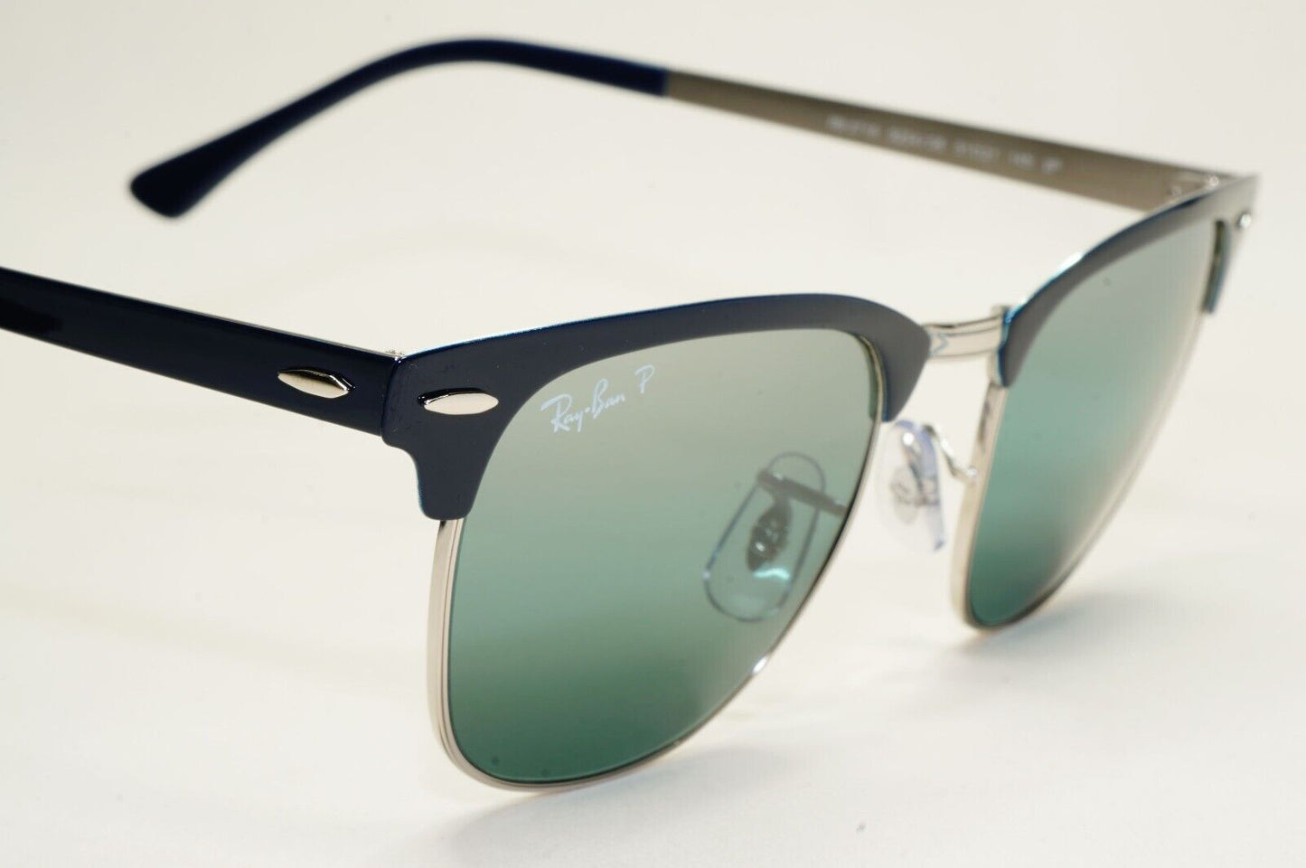 Ray-Ban Sunglasses Clubmaster Metal Polarised Chromance Blue RB 3716 9254/G6