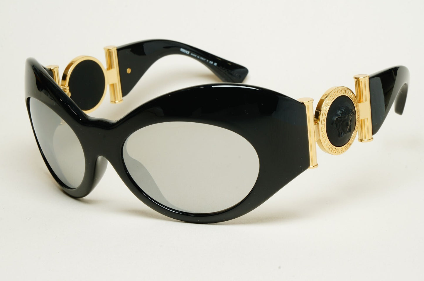 Versace Sunglasses Black Silver Gold Medusa Large Oversized MOD VE 4462 GB1/6G