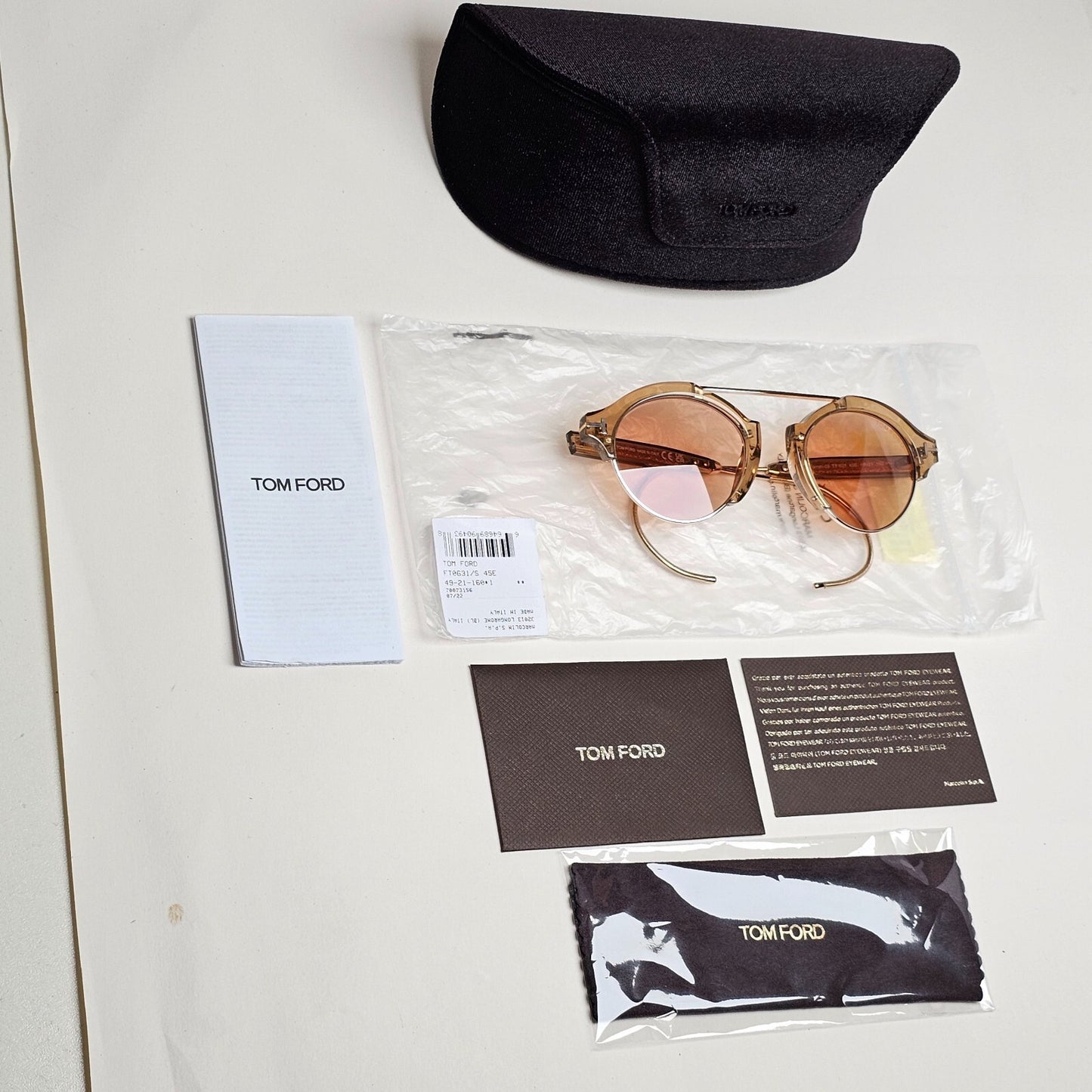 Tom Ford Sunglasses Farrah-02 Ear Loop Brown Honey Gold FT0631 TF 631 45E