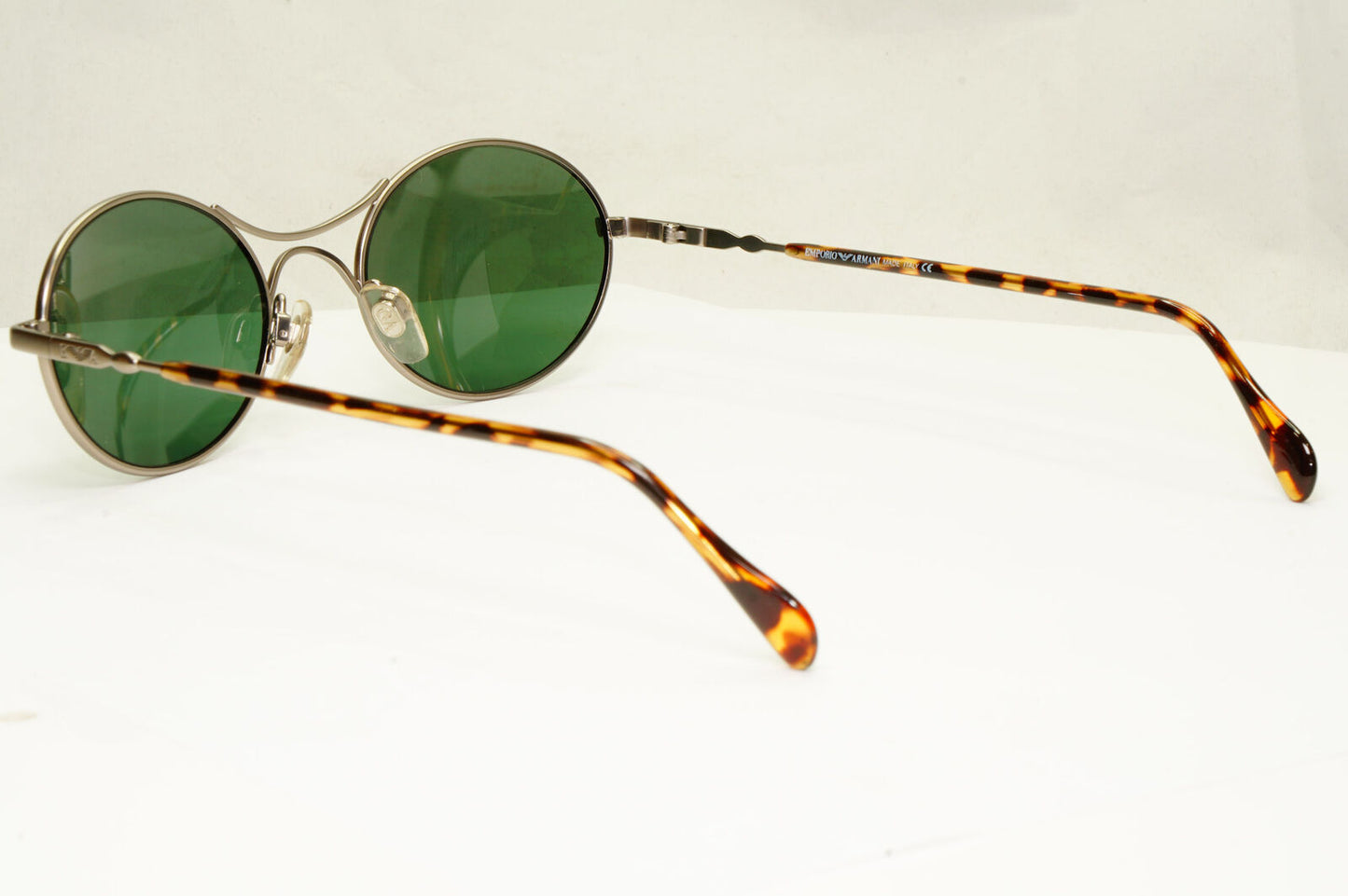 Emporio Armani 1997 Vintage Sunglasses Mens Womens Oval Silver Green 071-S 815